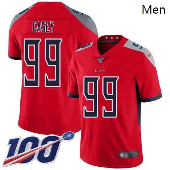 Nike Titans 99 Jurrell Casey Red Men Stitched Football Limited Inverted Legend 100th Season Jersey